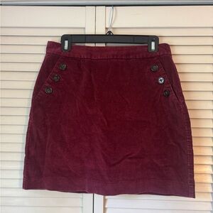 Banana Republic Red/Burgundy Corduroy Mini Skirt
